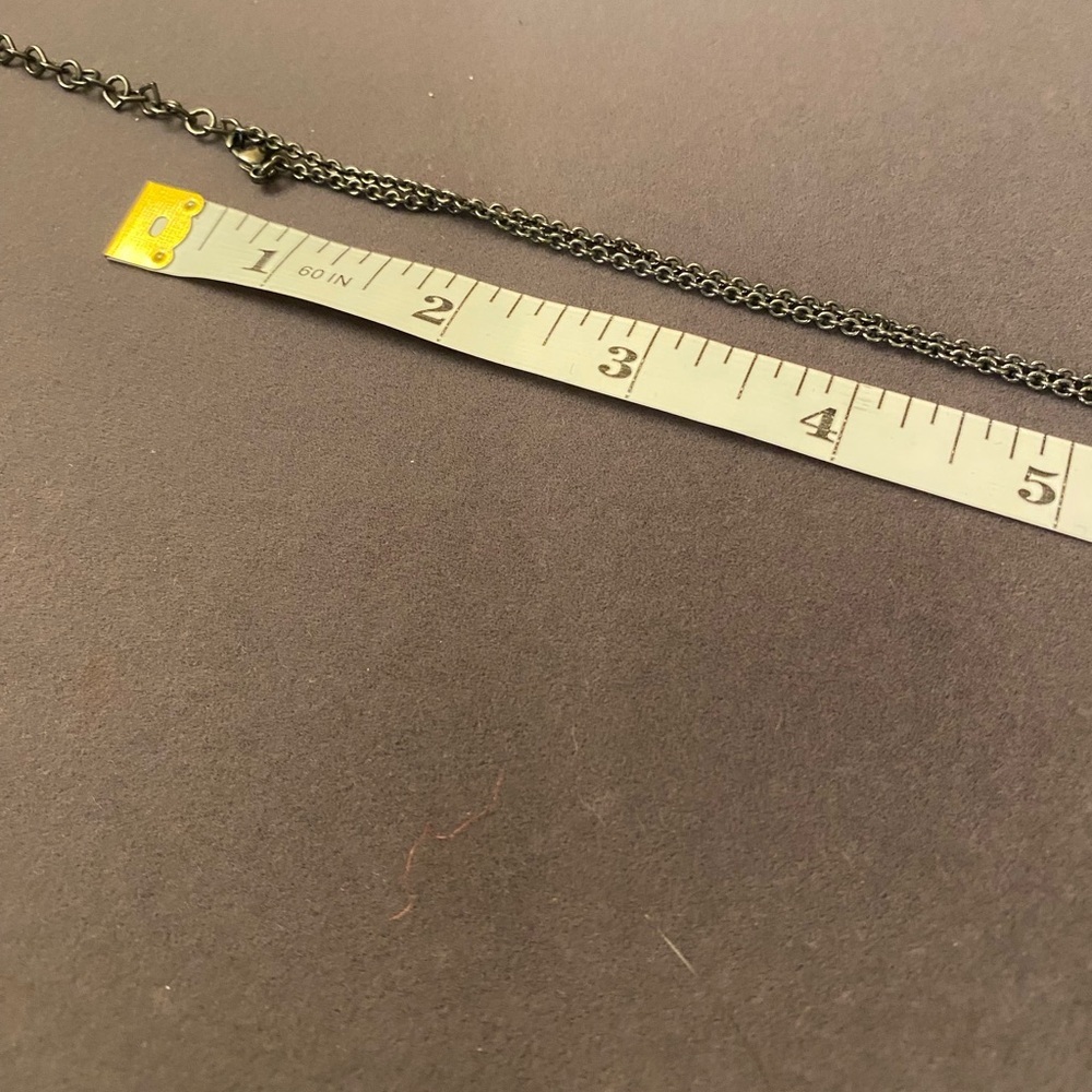 Women's signed Suen Black Chain Lariat Necklace with Opalescent Pendant - Picture 7 of 8